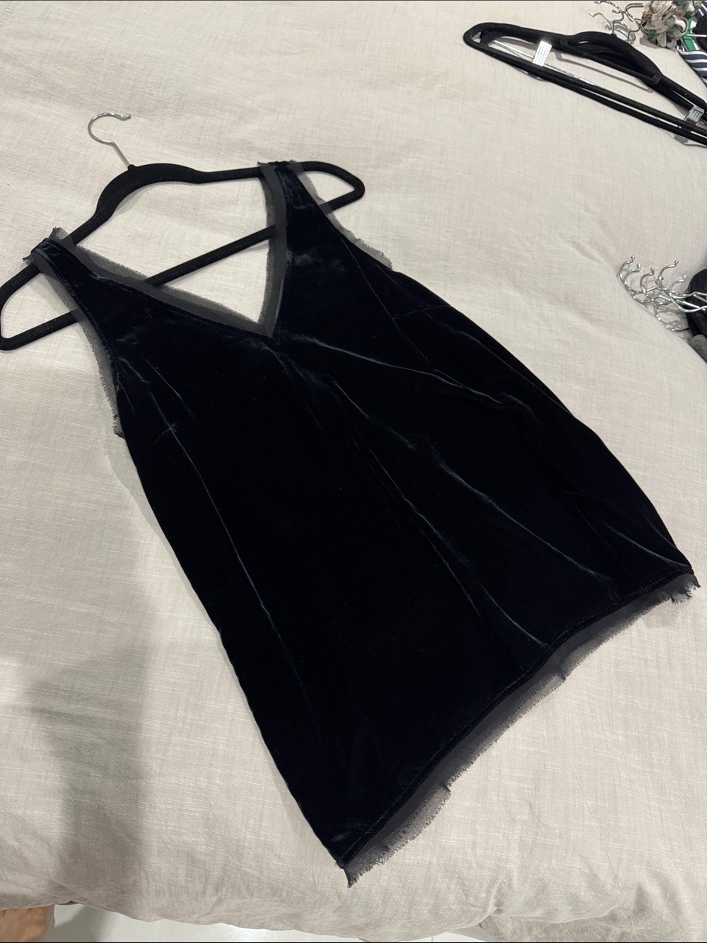 Chelsea28 Black Velvet V-Neck Camisole